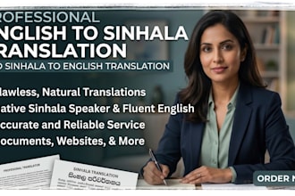 professional english to sinhala and sinhala to english translation