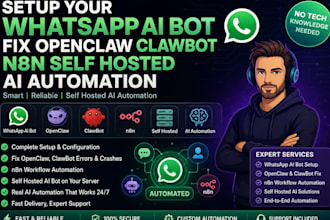 setup your whatsapp ai bot fix openclaw clawdbot n8n self hosted ai automation