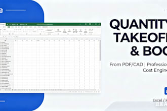 provide quantity takeoff and bill of quantities