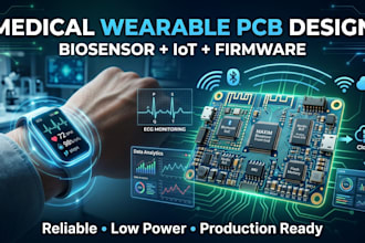 develop medical grade wearable pcb biosensor with firmware and iot