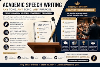 write a speech in any tone and train you to deliver it professionally