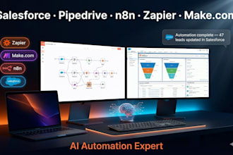 salesforce pipedrive ghl automation zapier make com n8n manus ai claude code