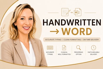 type handwritten documents into word accurately and professionally