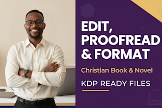 do book editing, proofreading and formatting christian book and novel editor