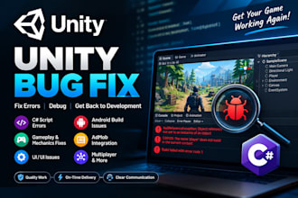 fix unity bugs, errors, or crashes in your game