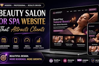 design a luxury beauty salon, spa, or skincare website with booking