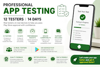do app testing 12 testers for 14 days for website and apps