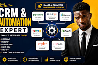 pipedrive hubspot zapier integration zoho shopify gohighlevel n8n automation