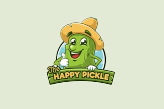 create happy pickle logo