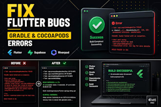 fix flutter bugs, gradle errors, and supabase issues