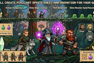 create animated pixel art characters for indie and rpg games