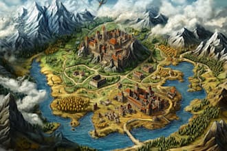 fantasy map or drawing