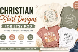 design boho floral christian tshirt for esty pod