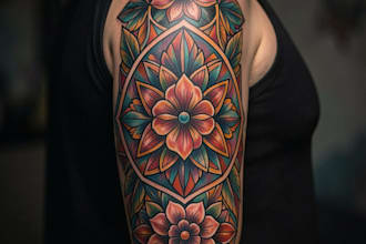 create a tattoo design of tattoo sleeve
