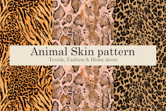 design custom seamless animal skin pattern for textile and fashion