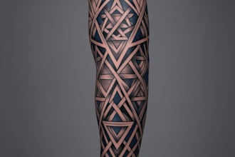 create sleeve tattoo design in geometric style