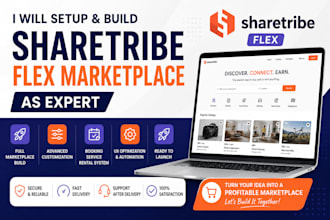 setup sharetribe, build sharetribe flex sharetribe  marketplace as expert