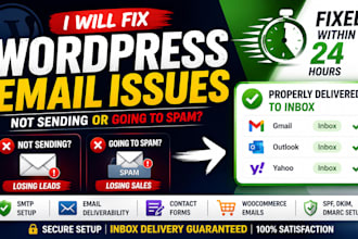 fix wordpress emails not sending, smtp and deliverability issues