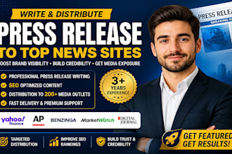 write SEO press release and publish on top news websites