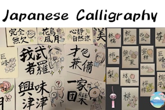 hand write your name or word in japanese calligraphy