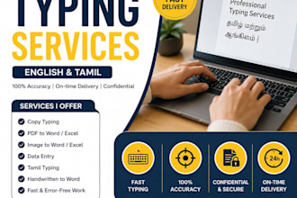 do fast and accurate typing jobs in english and tamil