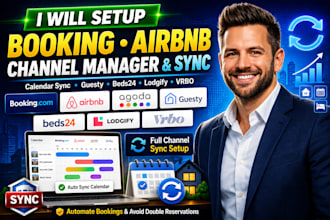 setup booking com, airbnb, agoda guesty, sync beds24 calendar sync lodgify, vrbo