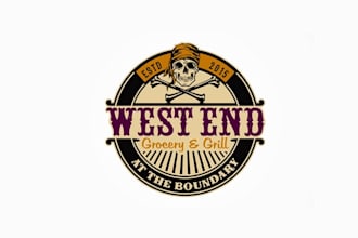 create food deli logo for an urban grocery grill restaurant