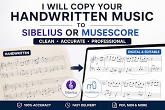 convert handwritten music scores to professional sheet music