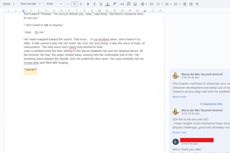 read and analyse the first chapter of your novel
