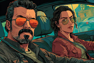 draw comic book illustration with comic book illustrator my style