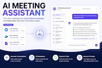 build an ai meeting assistant with transcription, summary and searchable