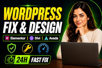 be your wordpress expert for elementor divi avada theme fixes and customization