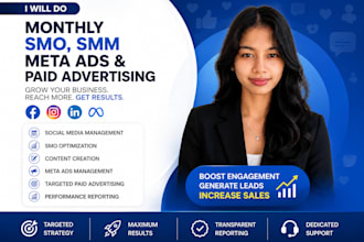 do monthly smo, SMM, meta ads and paid advertising
