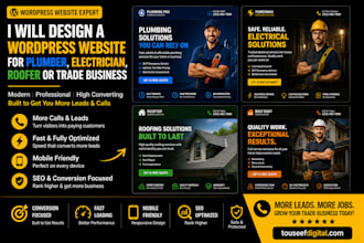 design a wordpress website for plumber electrician roofer or trade business