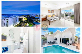 do professional real estate photo editing, hdr blending, sky replacement