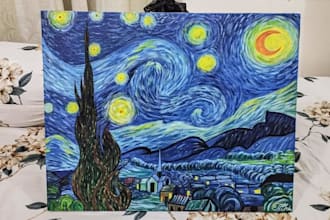 do custom handmade canvas painting art with acrylic colour