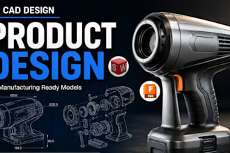 do 3d product design, cad modeling and manufacturing ready designs