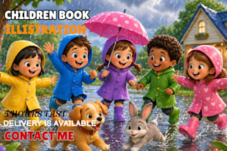 do children story book illustration, picture book illustration, kids book cover