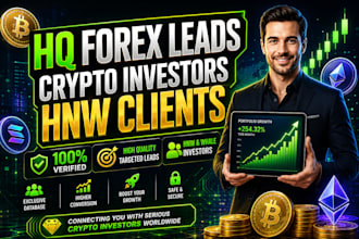 give HQ crypto lead, crypto emaii list, robinhood, forex lead, investor leads