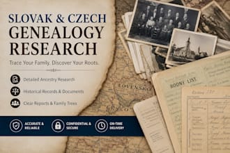 find your slovak, czech ancestors and build your family tree, genealogy