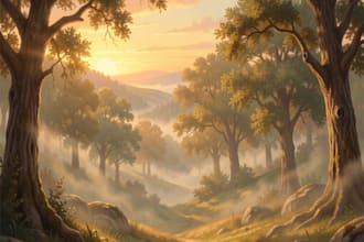draw a natural landscape and background illustration