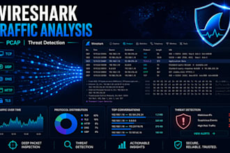 analyze pcap files using wireshark and identify security threats