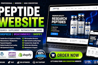 create peptide store supplement website biotech woocommerce wordpress store