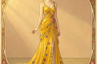 design art nouveau neo traditional vintage portrait