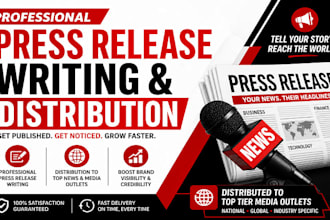 write SEO press release and distribute it to news website and media