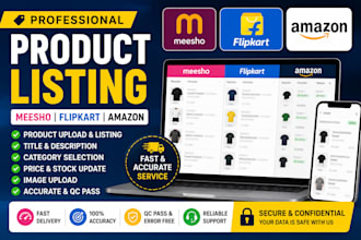 do amazon, flipkart and meesho product listing professionally