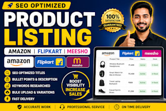 seo optimized amazon, flipkart and meesho product listing