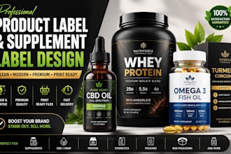 product label and supplement label design for packaging