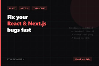 fix react nextjs or typescript bugs within 24 hours