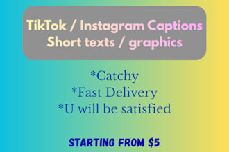 write catchy social media captions and short texts